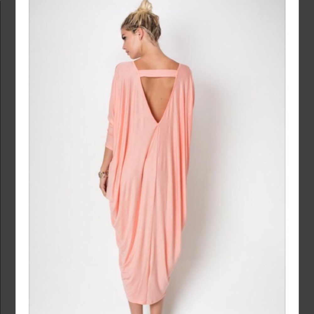 Oversized Maxi Dress with Open V Back